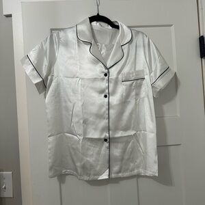 White satin PJ set